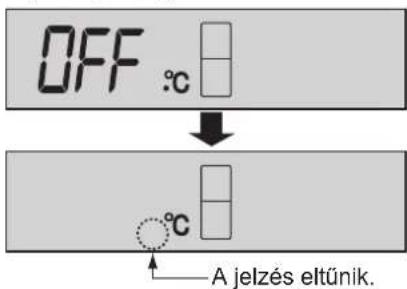 OFF °C A jelzés eltűnik.