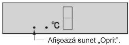 • °C Afișează sunet „Oprit”.