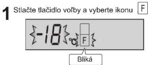 1 Stlačte tlačidlo vol'by a vyberte ikonu F -18 °C F Bliká