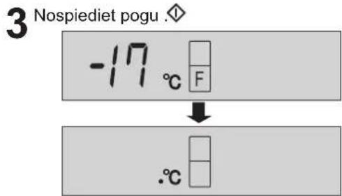 3 Nospiediet pogu .◇ -17 °C F ↓ .°C