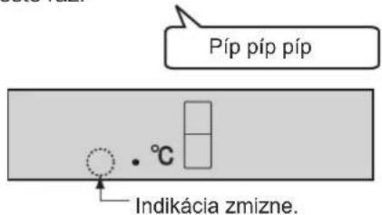 Píp píp píp • °C Indikácia zmízne.