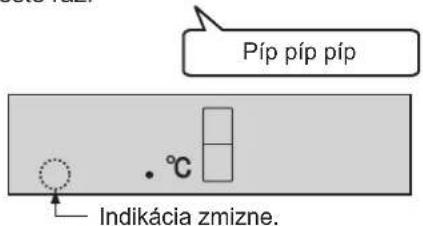 Píp píp píp . °C Indikácia zmizne.