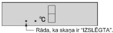 Rāda, ka skana ir "IZSLĘGTA".