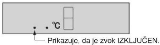 Prikazuje, da je zvok IZKLJUČEN.