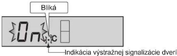 Bliká On Indikácia výstražnej signalizácie dverí