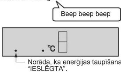 Beep beep beep Norāda, ka energijas taupīšana "IESLÊGTA".