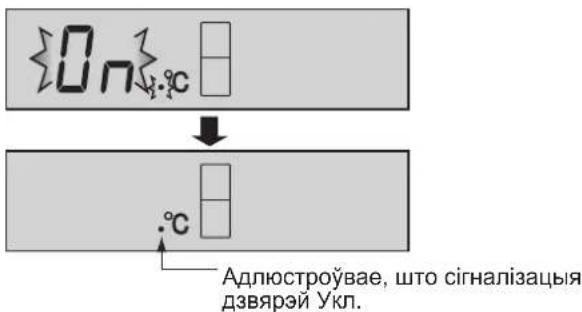 0n °C °C Адлюстроўвае, што сіналізацыя дзвярэй Укл.