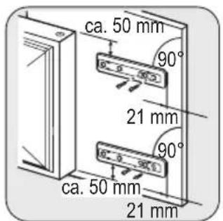 ca. 50 mm 90° 21 mm 90° ca. 50 mm 21 mm