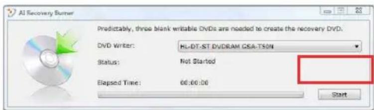 ASUS Pro B Advanced B43V - Vytvoření disku DVD pro obnovení: - 1