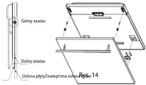 Górny zawias Dolny zawias Osłona płyty Zewnętrzna osłona ryżavi Rys. 14