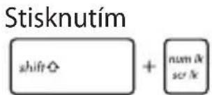 Stisknutím shift◇ + num Δ scr Δ