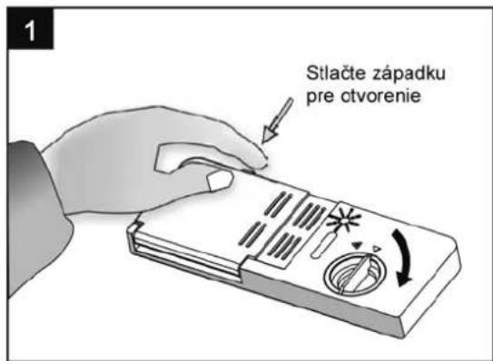 Stlačte západku pre otvorenie