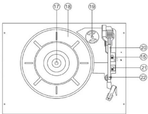 Technical diagram of a mechanical device with numbered components for identification