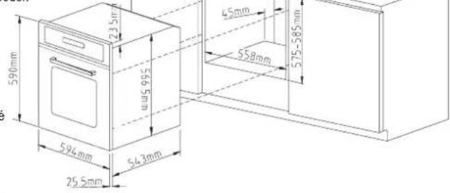 590mm 23 mm 45mm 558mm 575-585mm 594mm 543mm 25.5mm