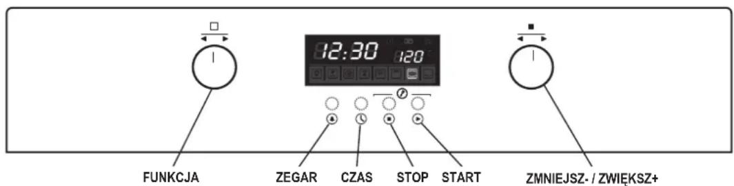 FUNKCJA ZEGAR CZAS STOP START 12:30 120 ZMNIEJSZ-/ZWIĘKSZ+