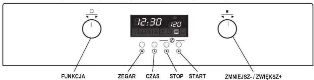 FUNKCJA ZEGAR CZAS STOP START 12:30 120 ZMNIEJSZ-/ZWIĘKSZ+