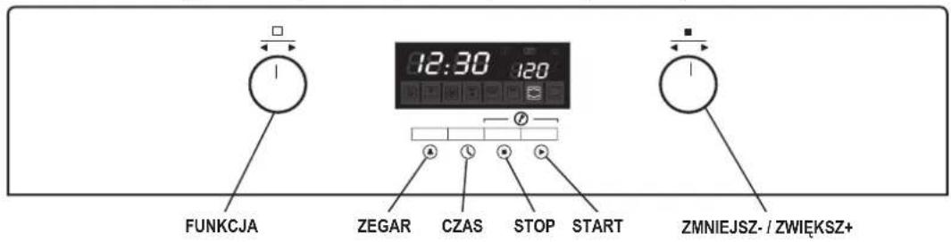 FUNKCJA ZEGAR CZAS STOP START 12:30 120 ZMNIEJSZ-/ZWIĘKSZ+
