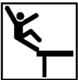 Simple black-and-white icon of a person jumping over a barrier (no text or symbols)