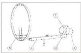 Technical diagram of a mechanical device with numbered components, likely a lathe or pulley system.