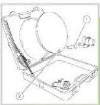 Technical diagram of a mechanical device with labeled parts, showing internal components and assembly lines.