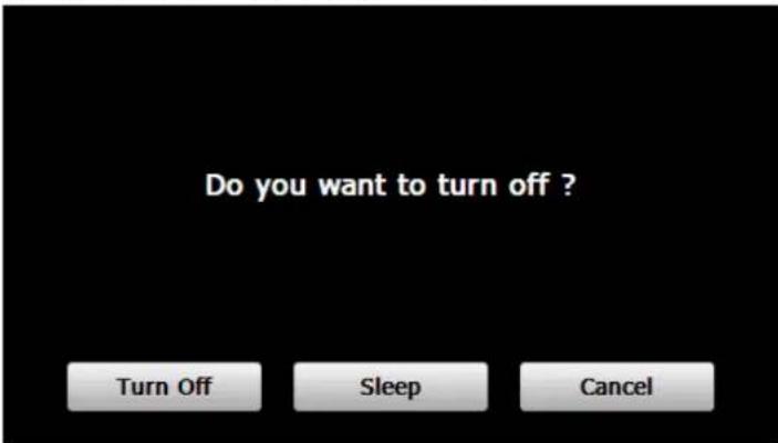 Do you want to turn off ? Turn Off Sleep Cancel