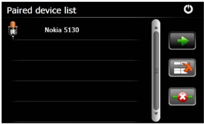 Paired device list Nokia 5130