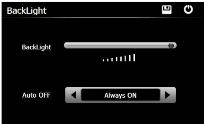 BackLight BackLight ... Auto OFF Always ON