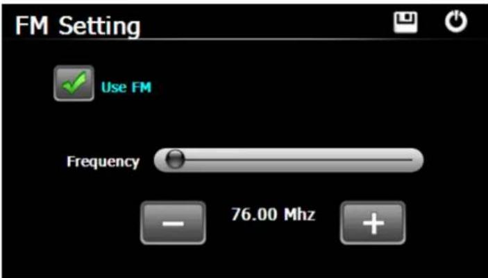 FM Setting Use FM Frequency 76.00 Mhz