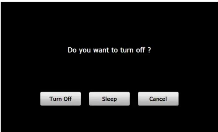 Do you want to turn off ? Turn Off Sleep Cancel
