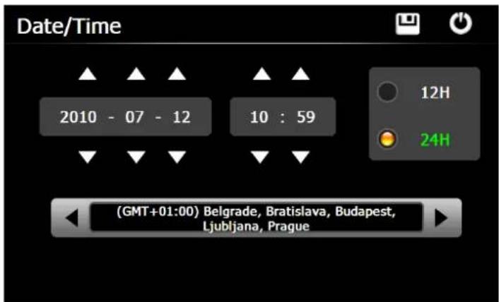 Date/Time 2010 - 07 - 12 10 : 59 12H 24H (GMT+01:00) Belgrade, Bratislava, Budapest, Ljubljana, Prague