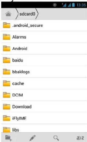 .sdcard0 .android_secure Alarms Android baidu bbaklogs cache DCIM Download iFlylME libs