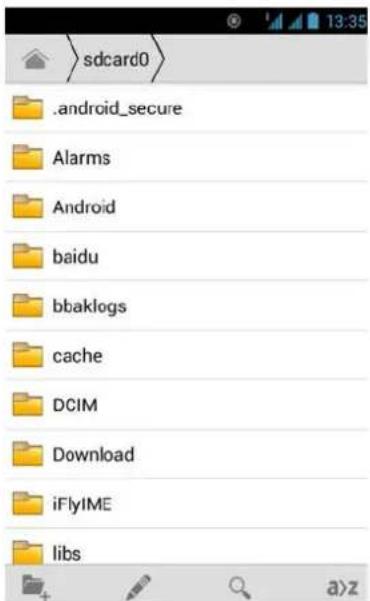 .sdcard0 .android_secure Alarms Android baidu bbaklogs cache DCIM Download iFlyIME libs