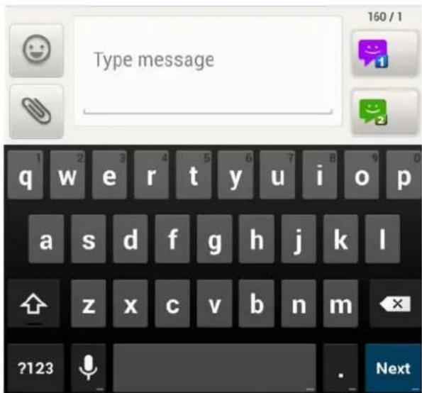 Type message 160 / 1 q w e r t y u i o p a s d f g h j k l z x c v b n m ?123 Next