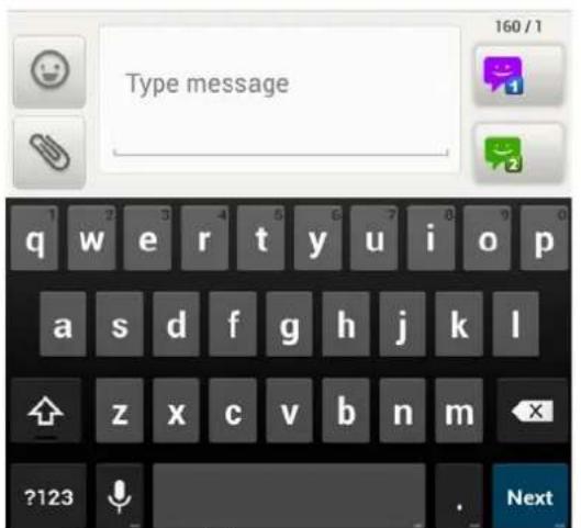 Type message 160 / 1 q w e r t y u i o p a s d f g h j k l z x c v b n m ?123 Next