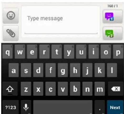 Type message 160 / 1 q w e r t y u i o p a s d f g h j k l z x c v b n m ?123 Next