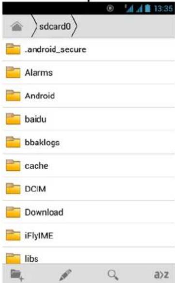 .sdcard0 .android_secure Alarms Android baidu bbaklogs cache DCIM Download iFlylME libs