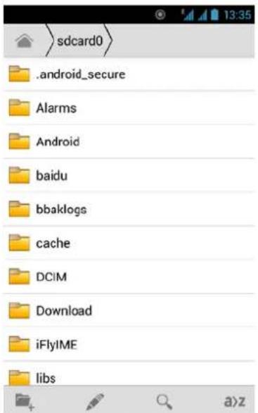 .sdcard0 .android_secure Alarms Android baidu bbaklogs cache DCIM Download iFlylME libs