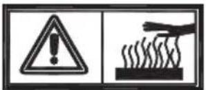 Warning sign and warning symbol for a thermal hazard, indicating hazardous material or hazard