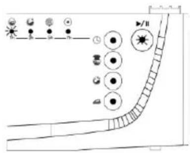 Diagram showing a road with circular markers and directional symbols, possibly indicating locations or features in a road layout.