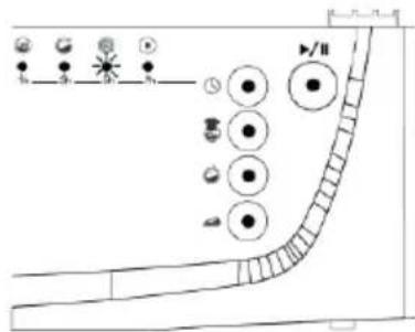 Diagram with labeled circular symbols and directional arrows, possibly indicating positions or flow paths