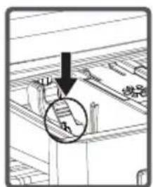 Diagram showing a mechanical component with an arrow pointing to a circled feature, labeled '线' (line) in Chinese.