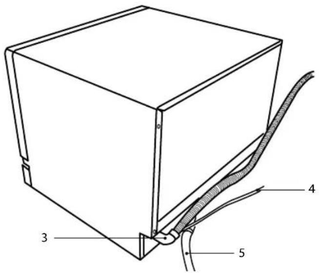 Technical diagram of a 3D cube with labeled components and internal structure, showing numbered parts 3, 4, and 5.
