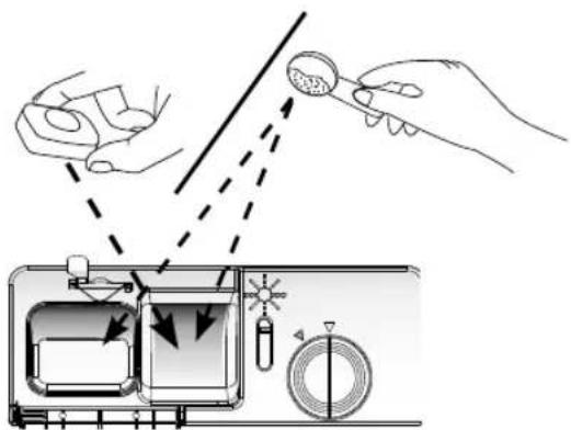 Diagram illustrating a kitchen appliance inspection procedure with labeled parts and directional arrows