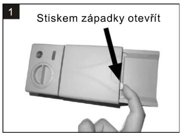 Stiskem západky otevřít