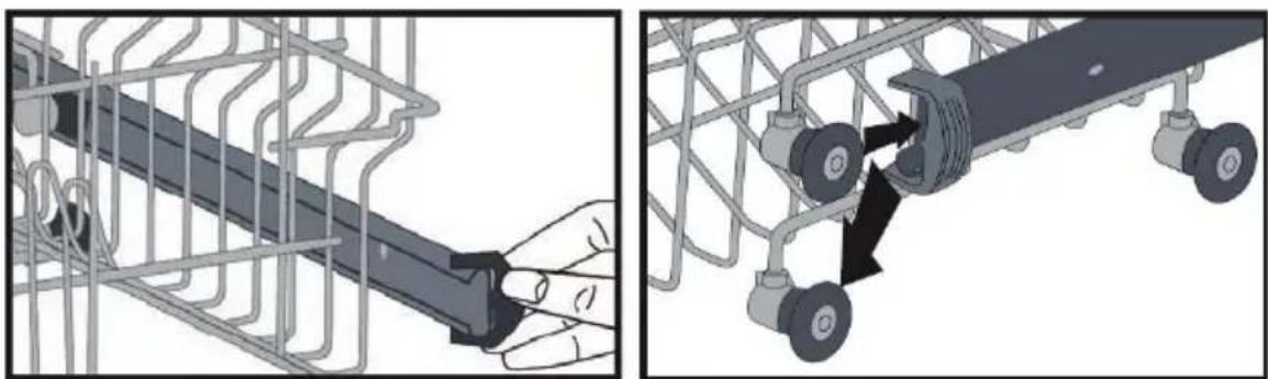Philco PD 1261 BIB - Setting the height of the upper rack - 1