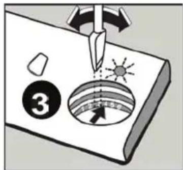 Diagram illustrating a soldering process with labeled components and directional arrows, including a numbered circle and sun icon.