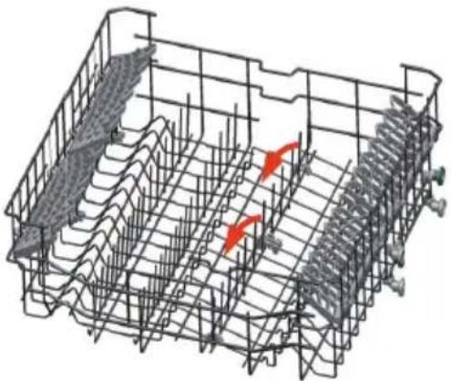 Philco PDA 15103 X - Tilting down the tines in the upper rack - 1
