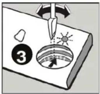 Diagram illustrating a sandblowing or welding process with labeled components and tool, including a numbered circle and sun symbol.