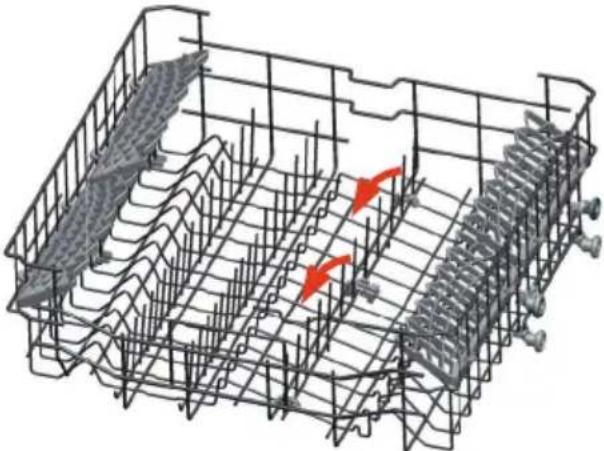 Philco PD 1070 - Tilting down the tines in the upper rack - 1