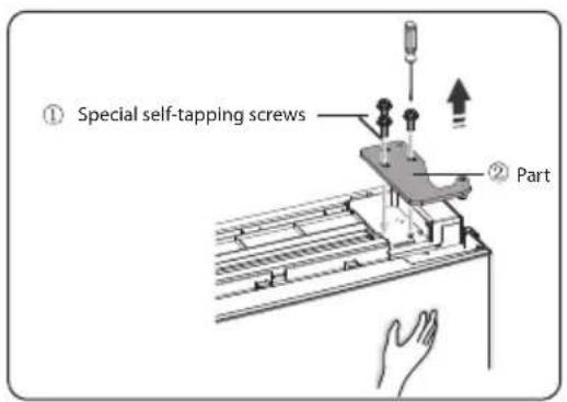 ① Special self-tapping screws ② Part